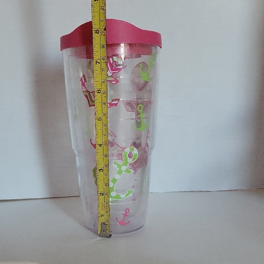 24 Oz Tervis Chevron Anchors Away Travel Tumbler Pink Lid
